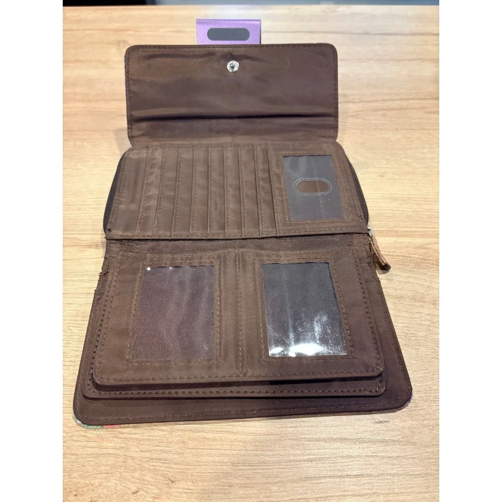 Safety Keeper Floral Shimmer Textured Bifold Wallet Card Slots, Windows